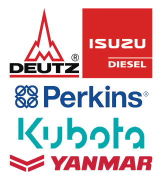 Deutz, Perkins, Isuzu, Kubota, Yanmar logos